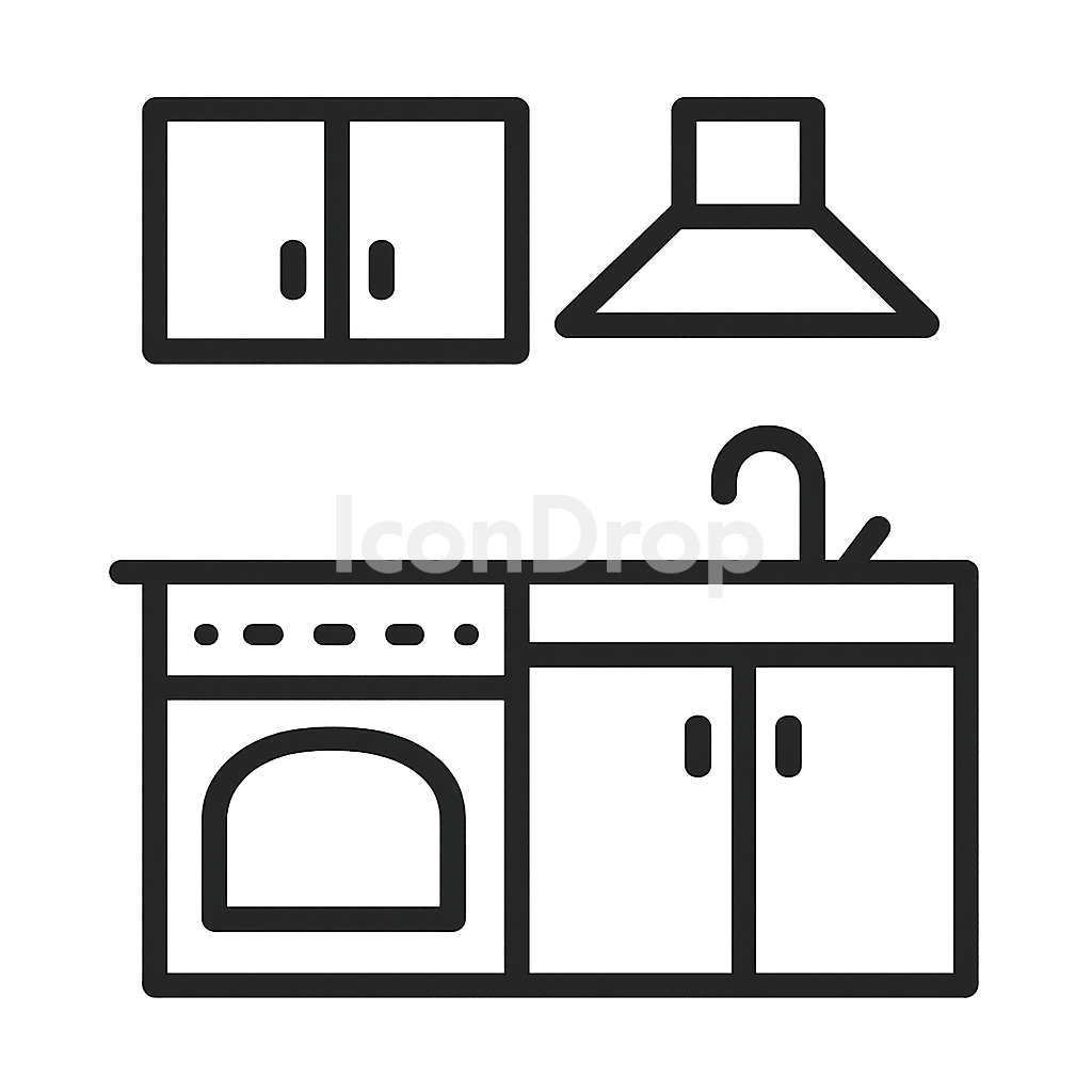 Kitchen Furniture Icon Outline