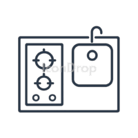 Kitchen Icon Top View Outline