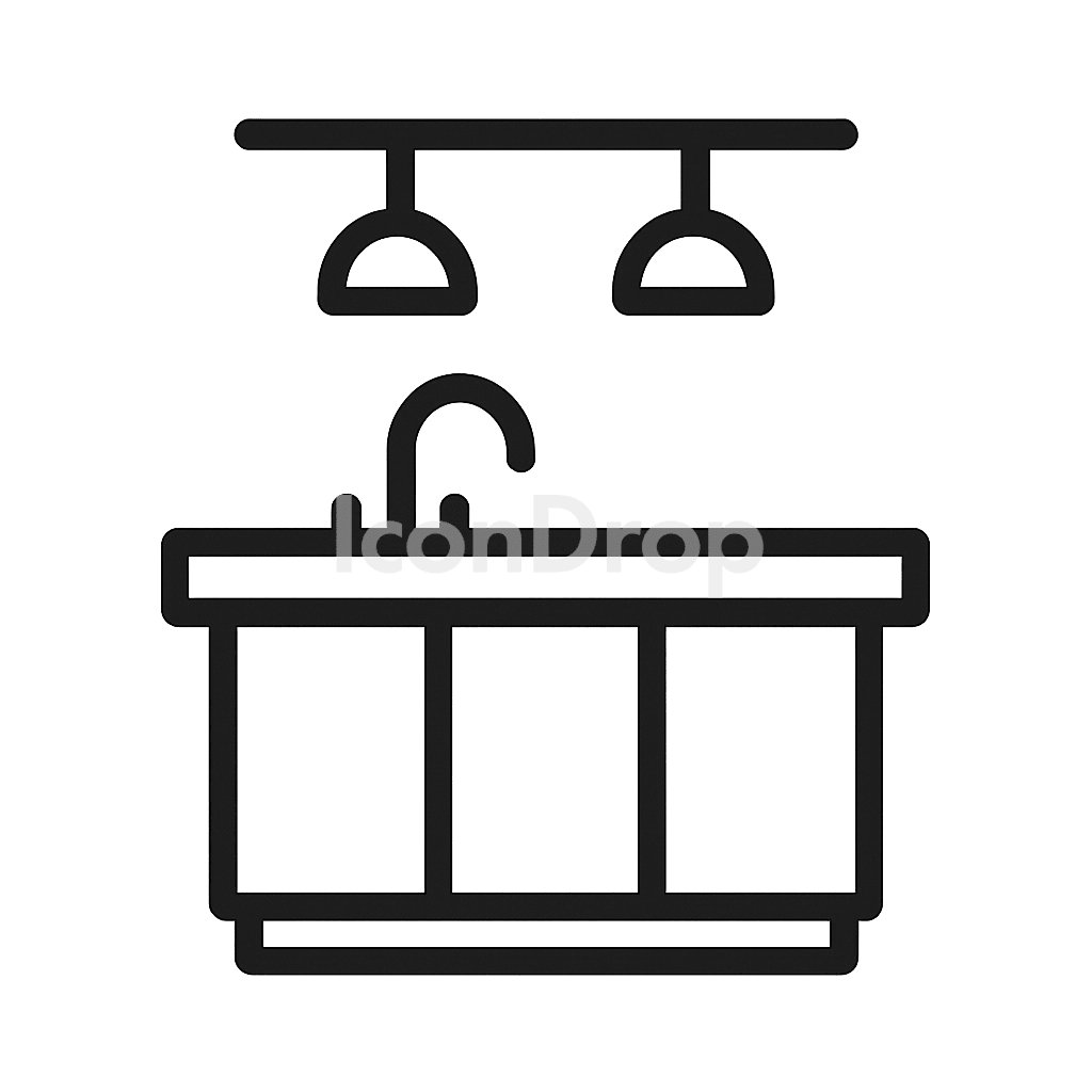 Kitchen Island Icon Outline