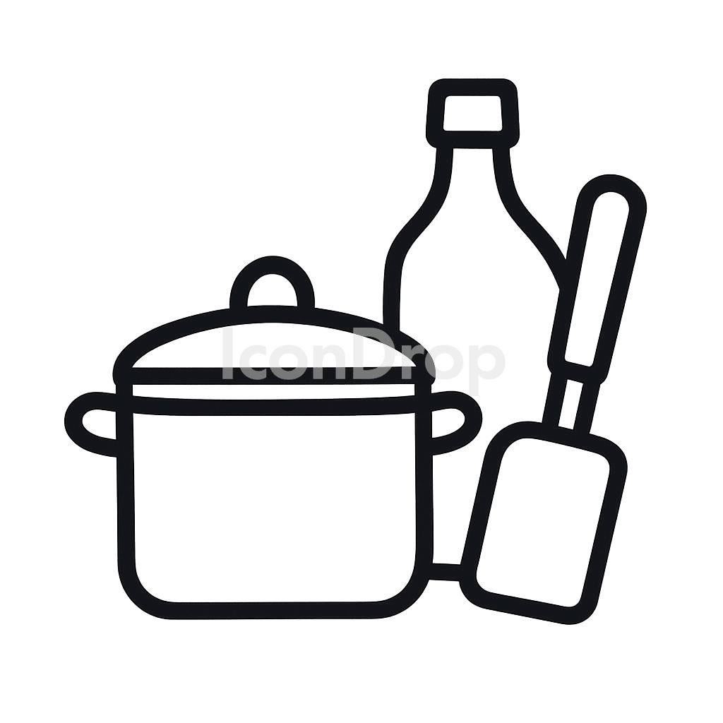 キッチン用品のアイコン アウトライン