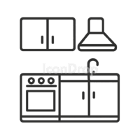 Kitchen Room Icon Outline