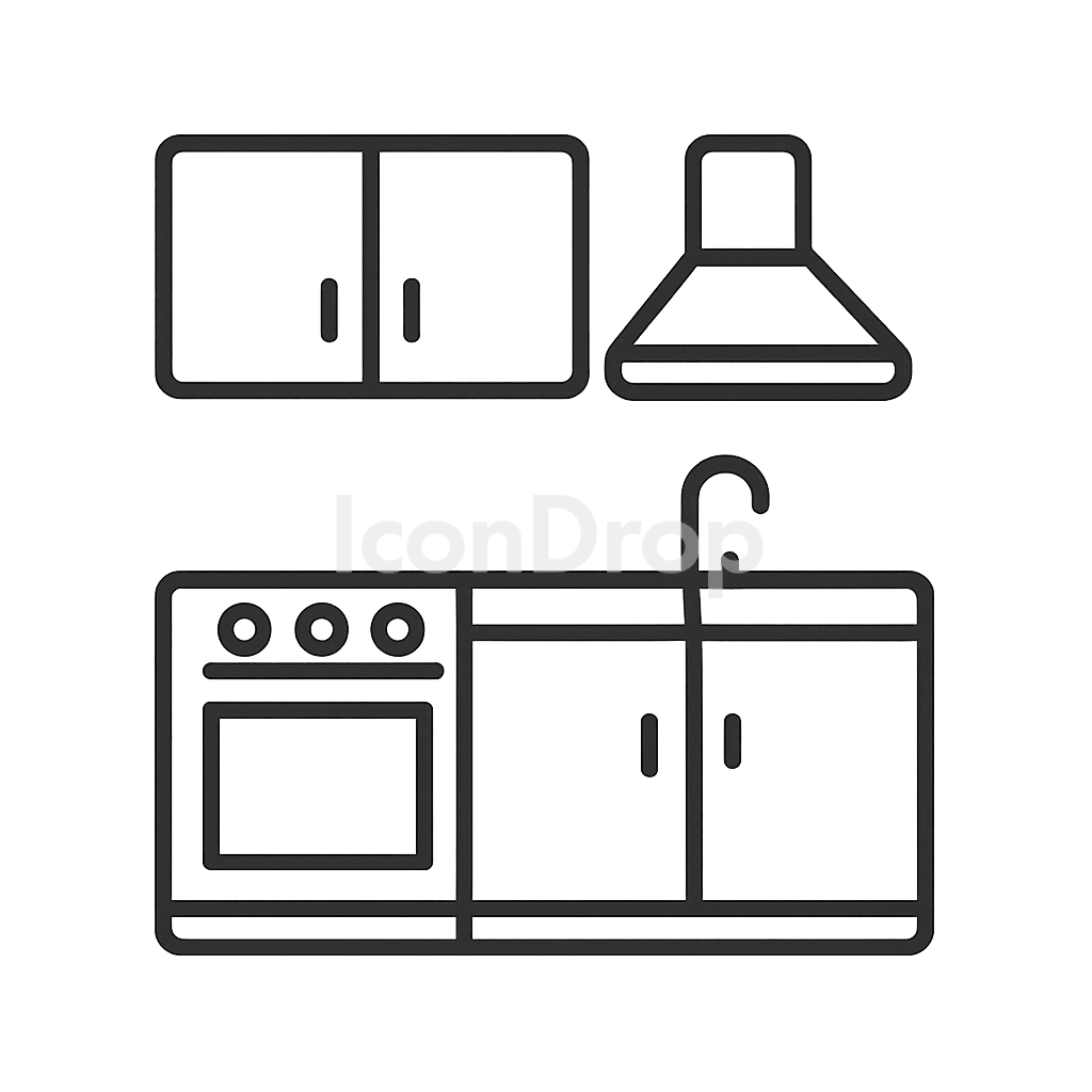Kitchen Room Icon Outline
