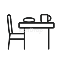 Kitchen Table Icon Outline