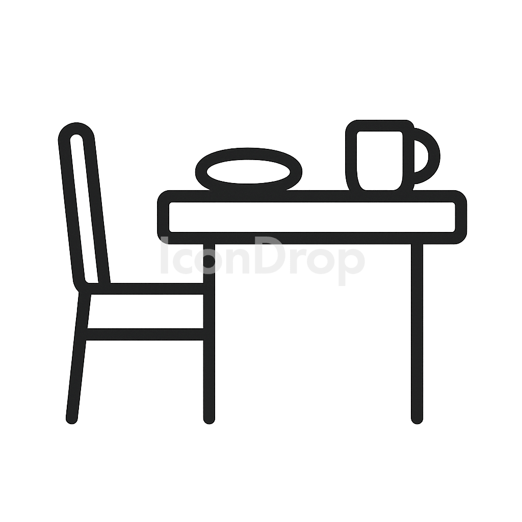 Kitchen Table Icon Outline