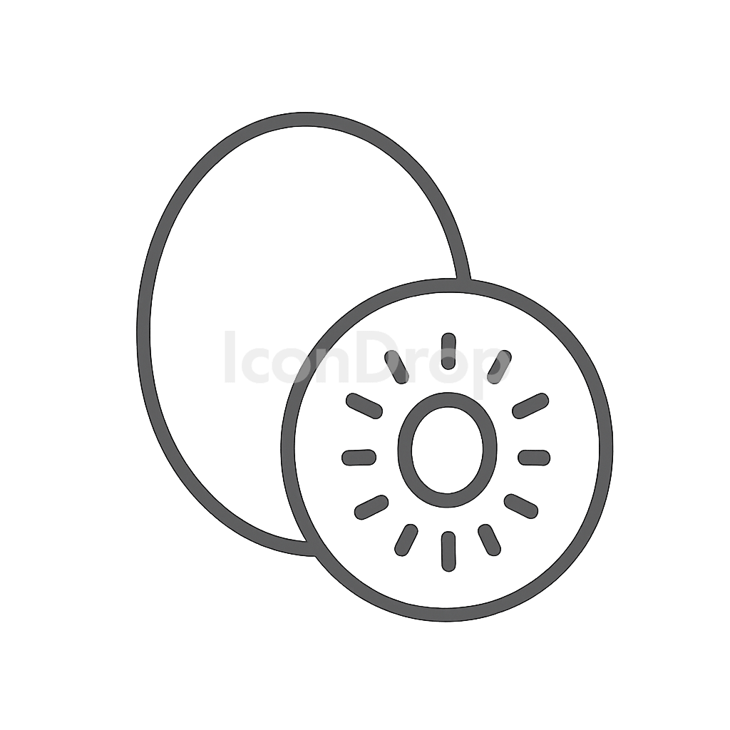 Kiwi Fruit Icon Outline