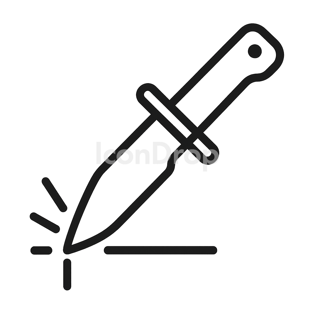 Knife Hit Icon Outline