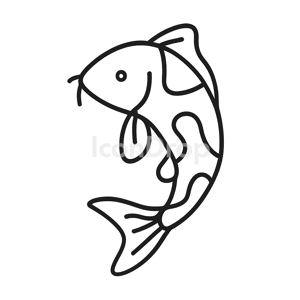 鯉のアイコン アウトライン