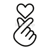 Korean Finger Heart Icon Outline