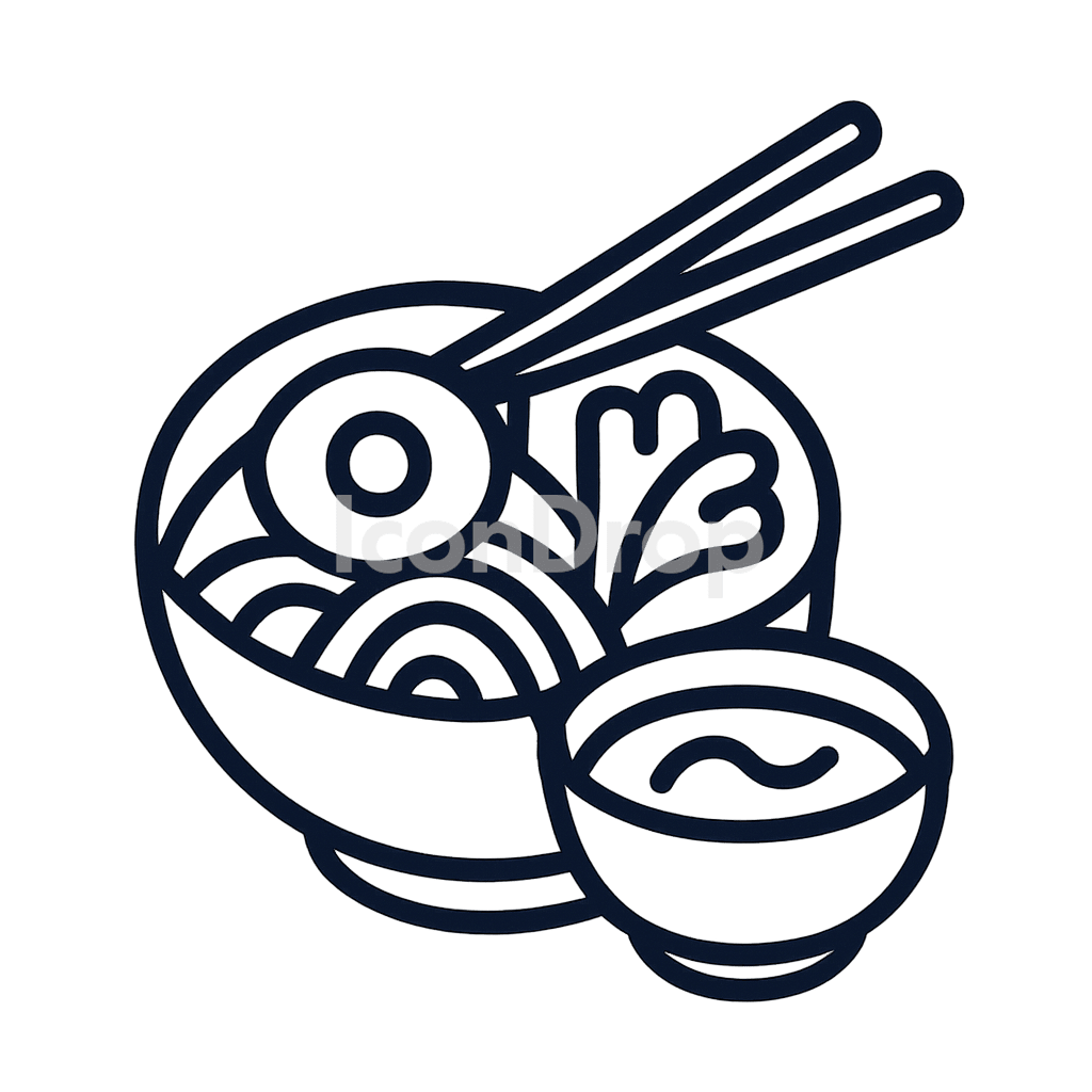 Korean Food Icon Outline