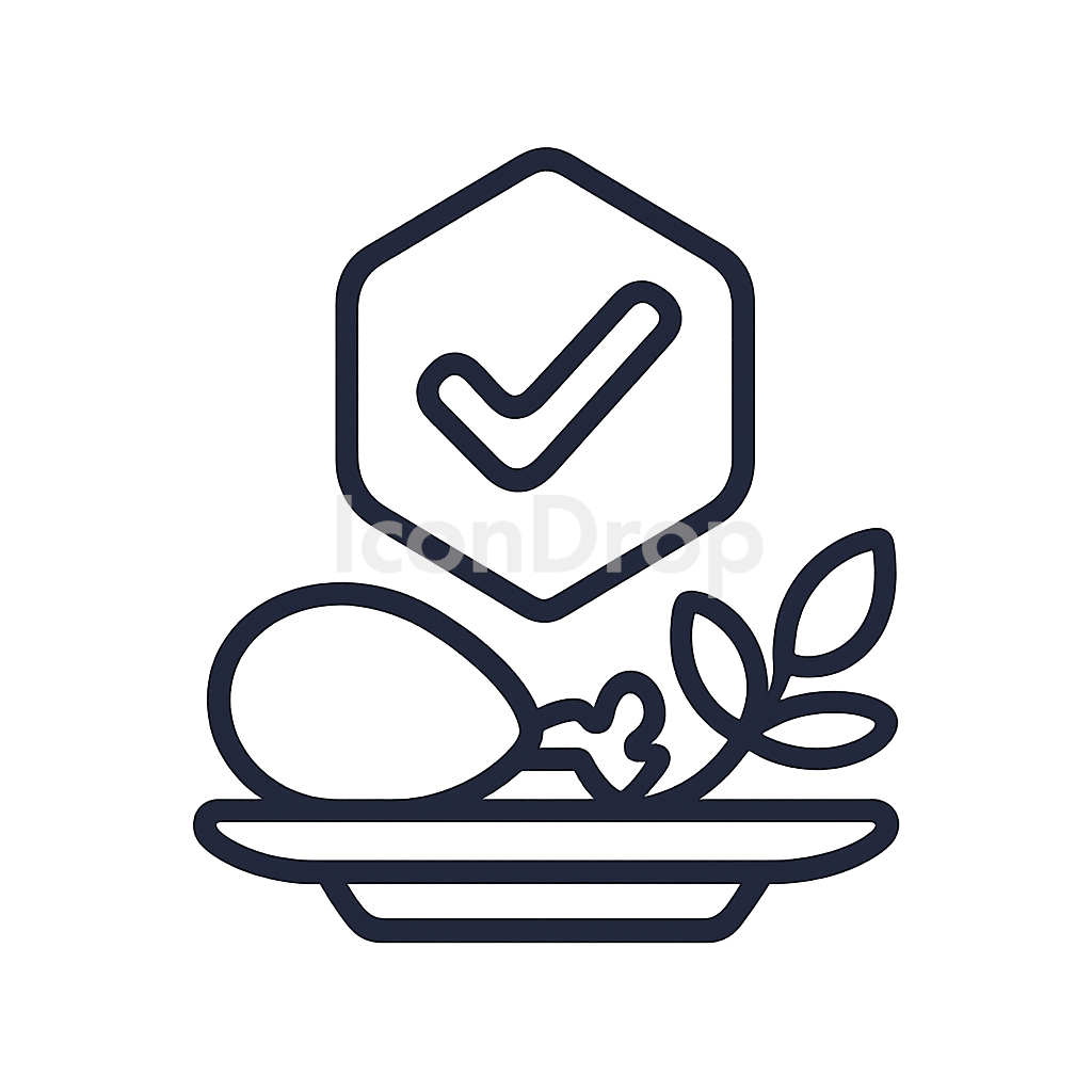 Kosher Food Icon Outline