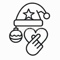 Kpop Christmas Icon Outline