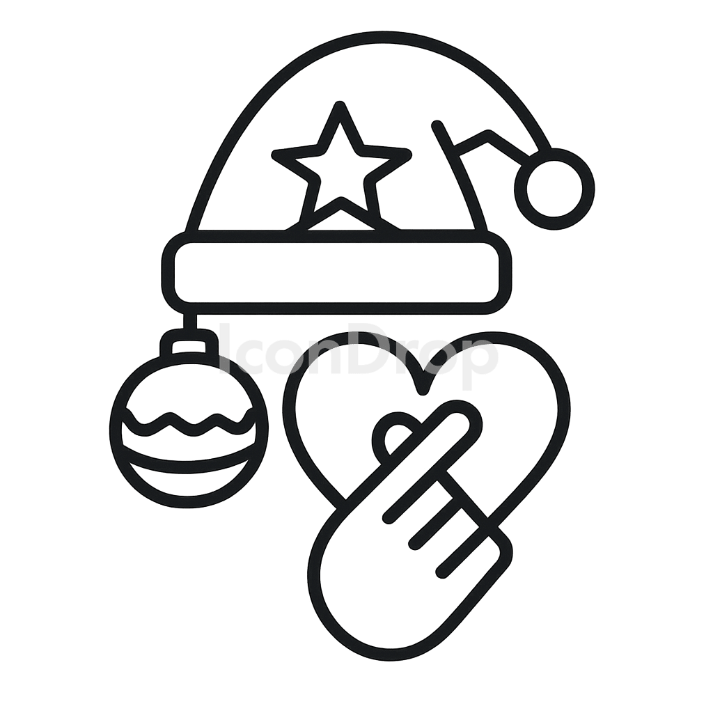 Kpop Christmas Icon Outline