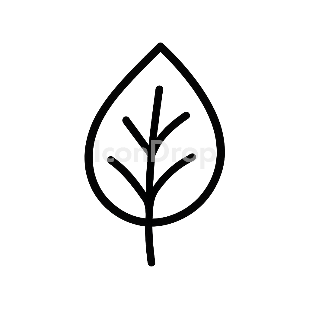 Leaf Icon Aesthetic Outline