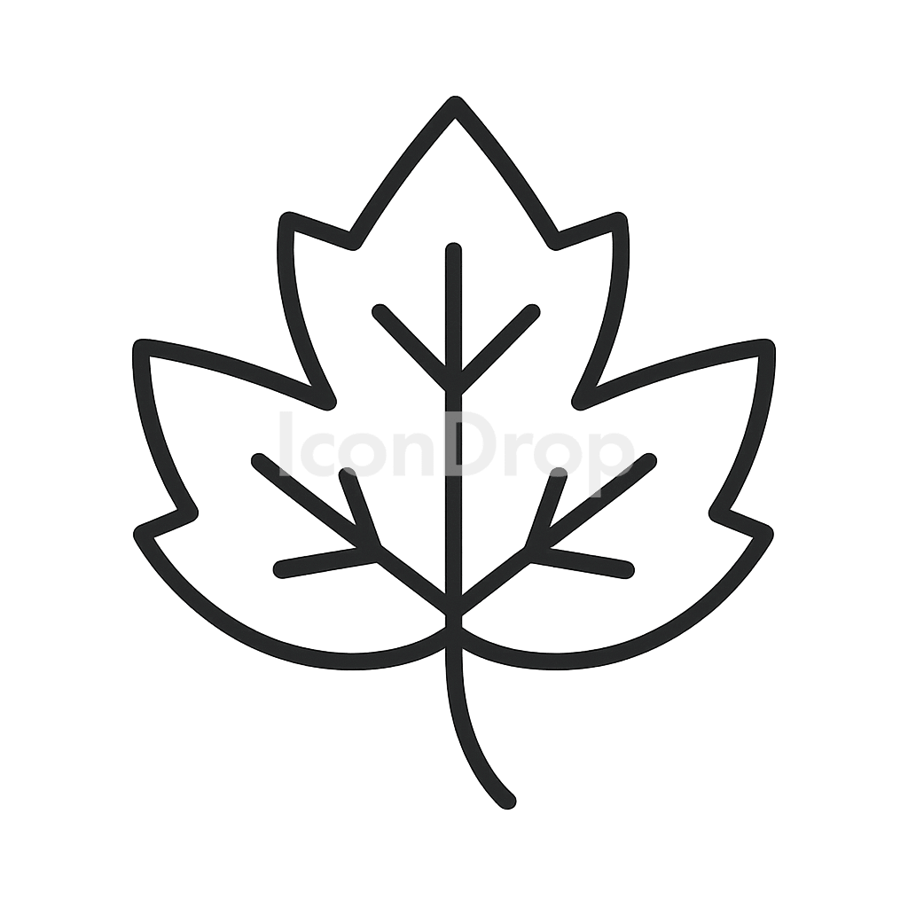 紅葉（秋の葉）のアイコン アウトライン