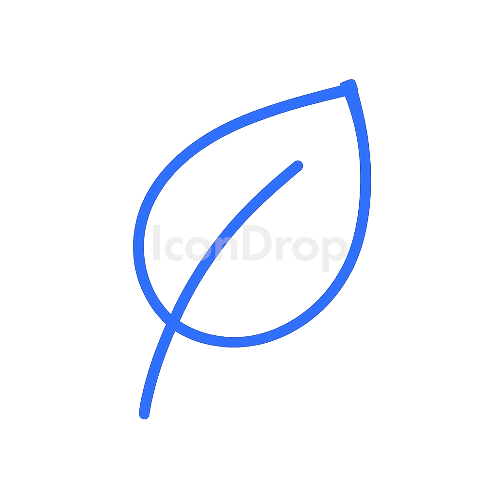 青い葉っぱのアイコン アウトライン