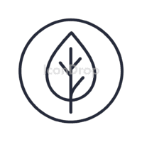 Leaf Icon Circle Outline
