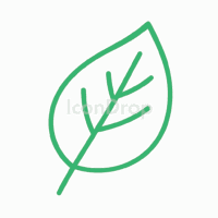 緑の葉っぱのアイコン（アウトライン）