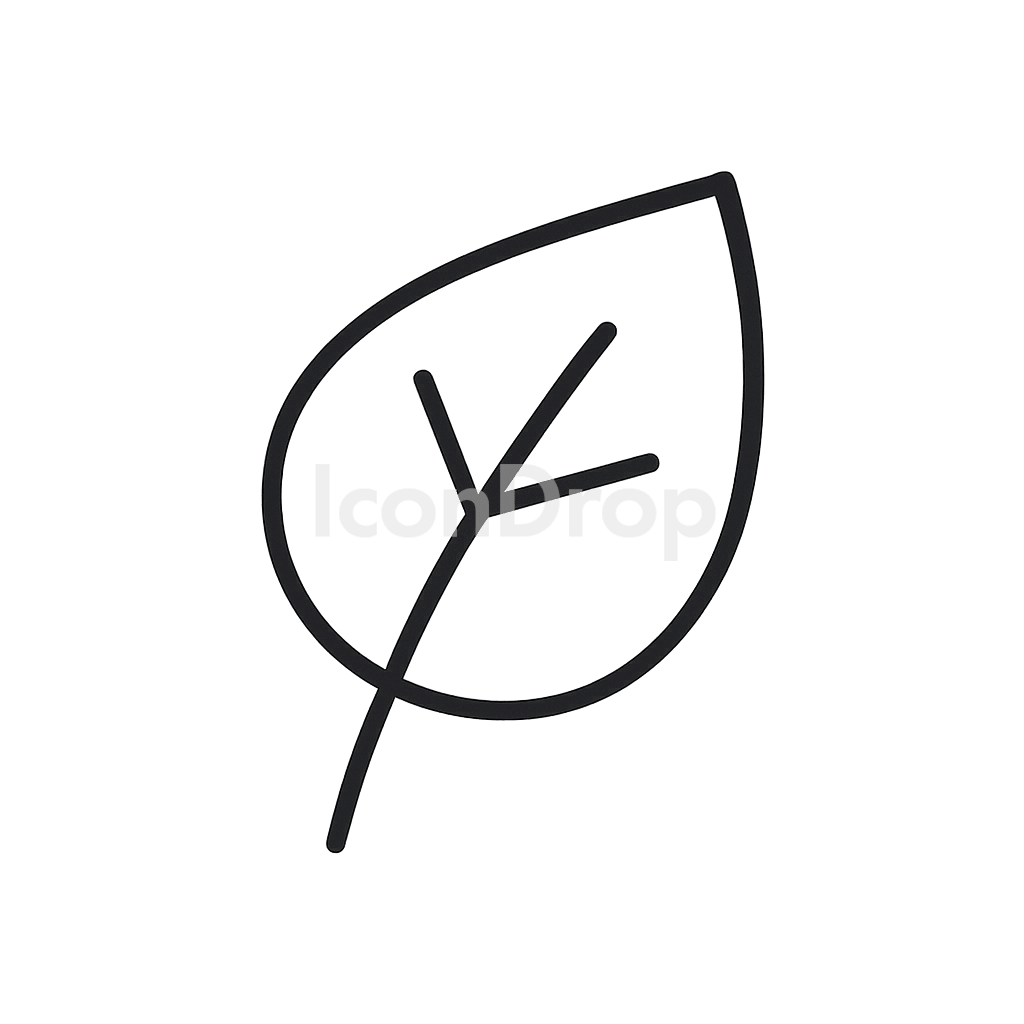 Leaf Icon Simple Outline