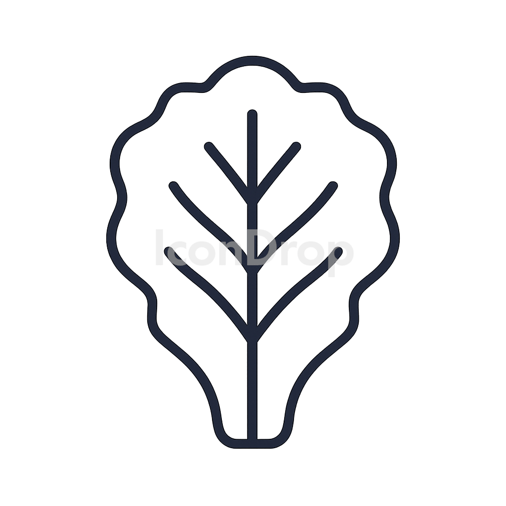 Lettuce Leaf Icon Outline