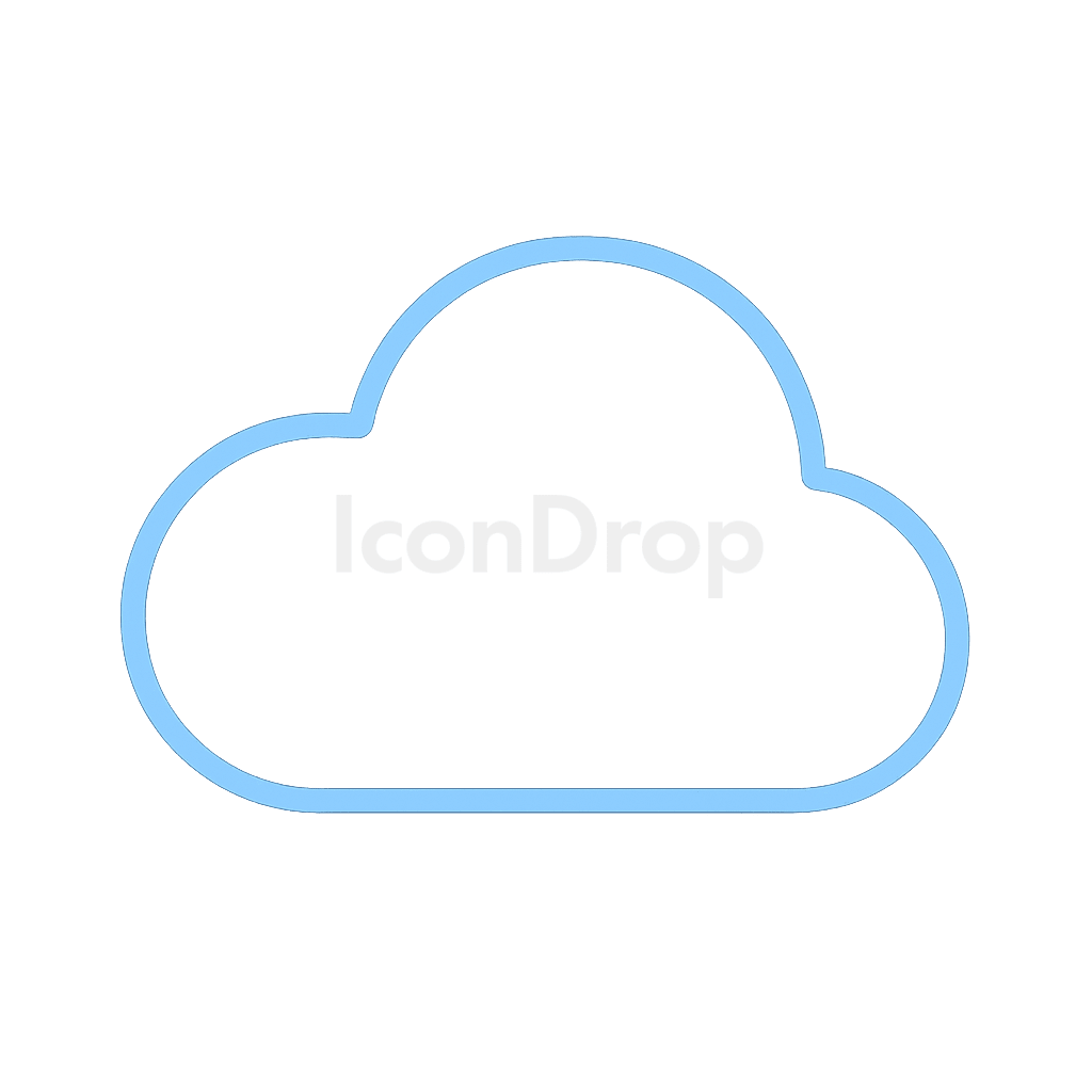 Light Blue Cloud Icon Outline