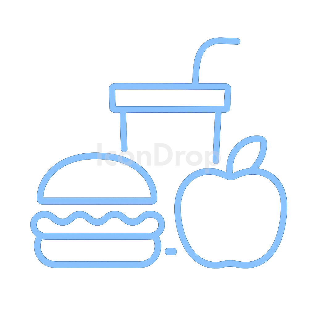 Light Blue Food Icon Outline