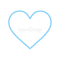 Light Blue Heart Icon Outline