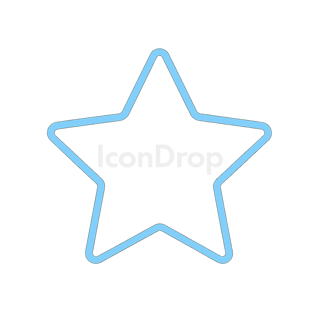 Light Blue Star Icon Outline