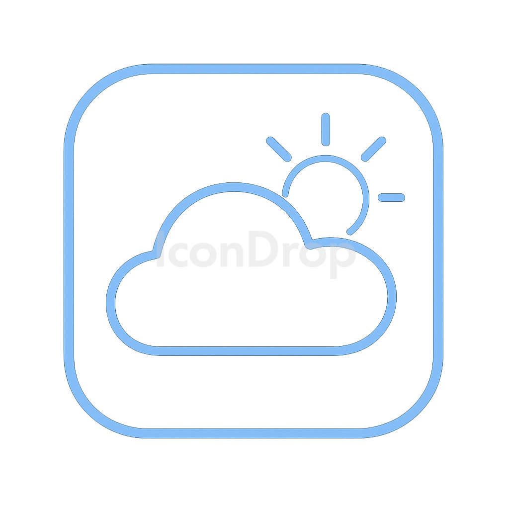 Light Blue Weather App Icon Outline
