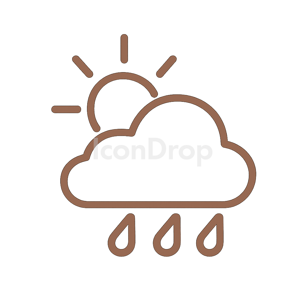 Light Brown Weather Icon Outline