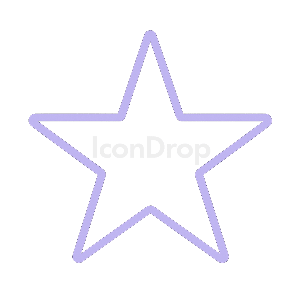 Light Purple Star Icon Outline