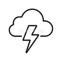 Lightning Cloud Icon Outline