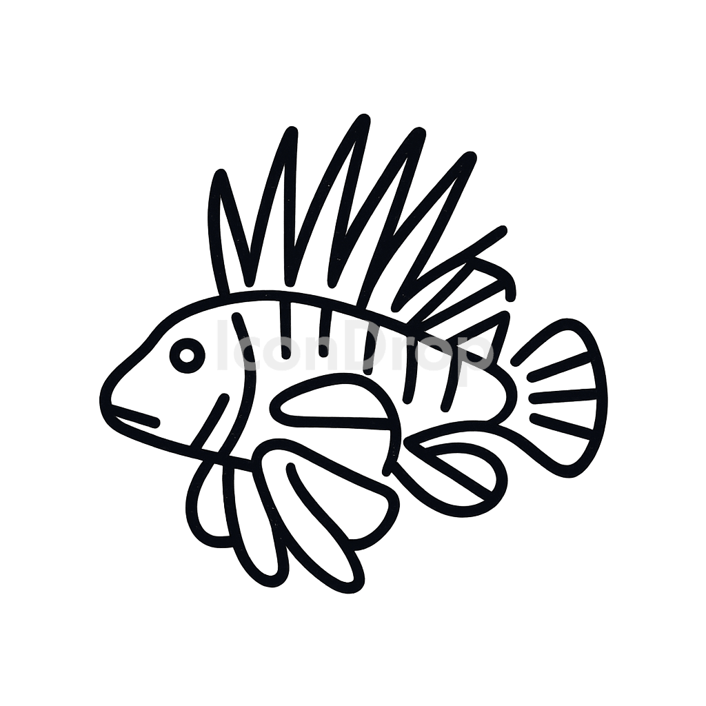 Lionfish Icon Outline