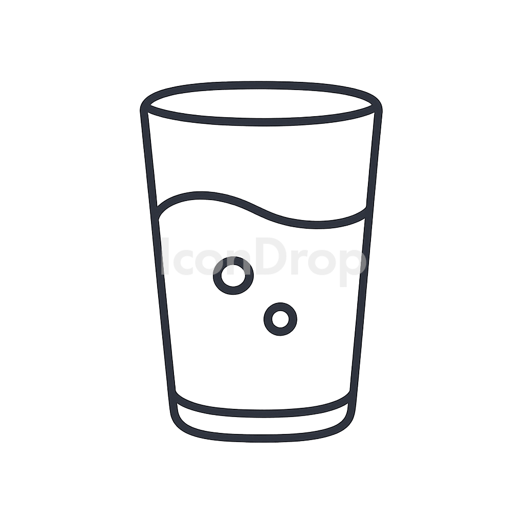 液体ガラスのアイコン アウトライン