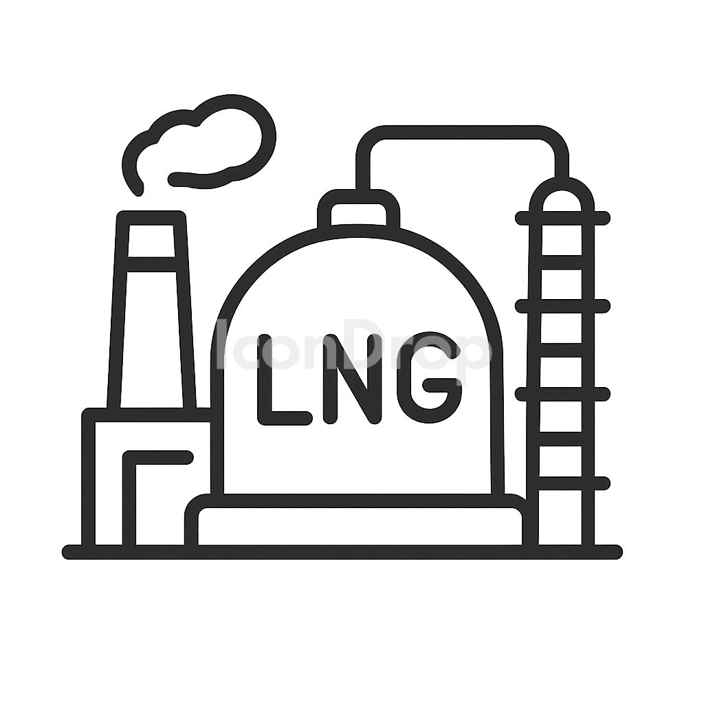LNGプラントのアイコン アウトライン