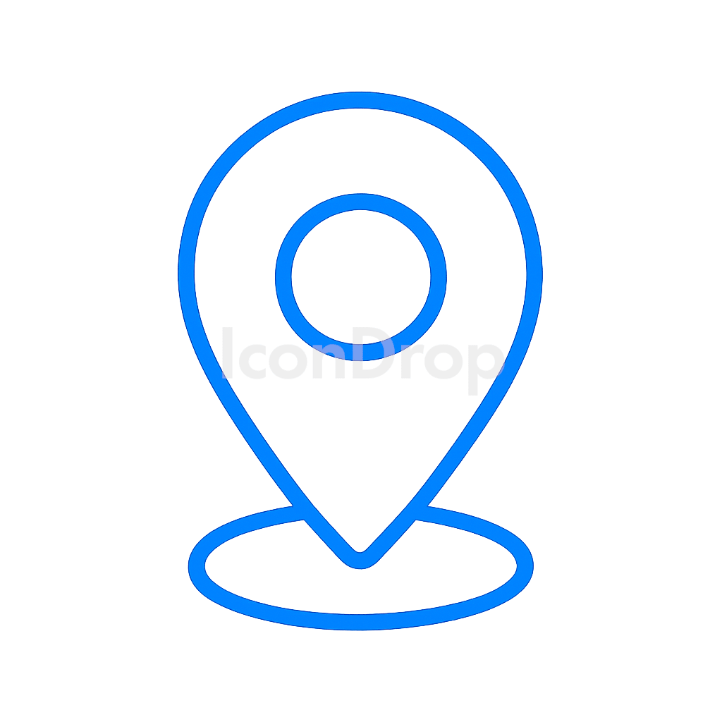 青いロケーションアイコン アウトライン