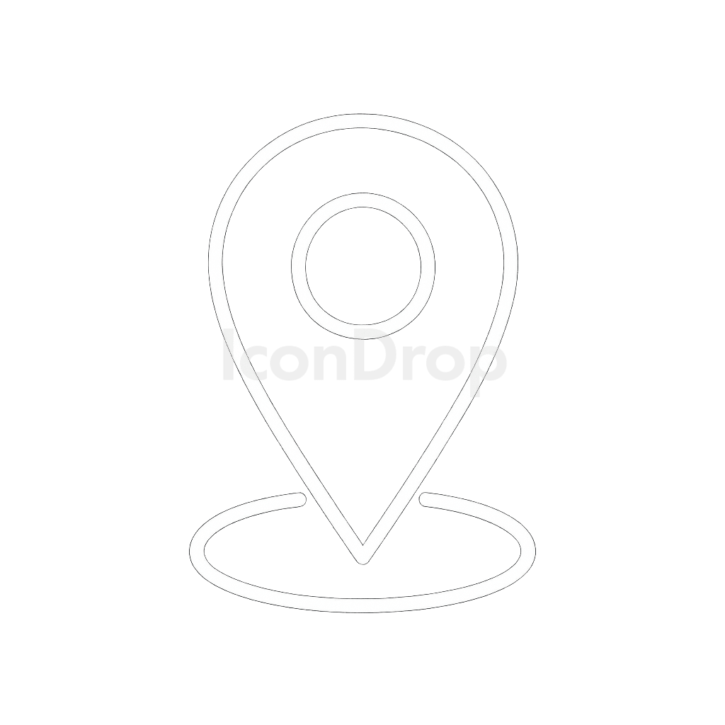 白いロケーションアイコン アウトライン