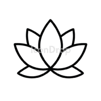 ハスの花(ロータス)のアイコン(アウトライン)