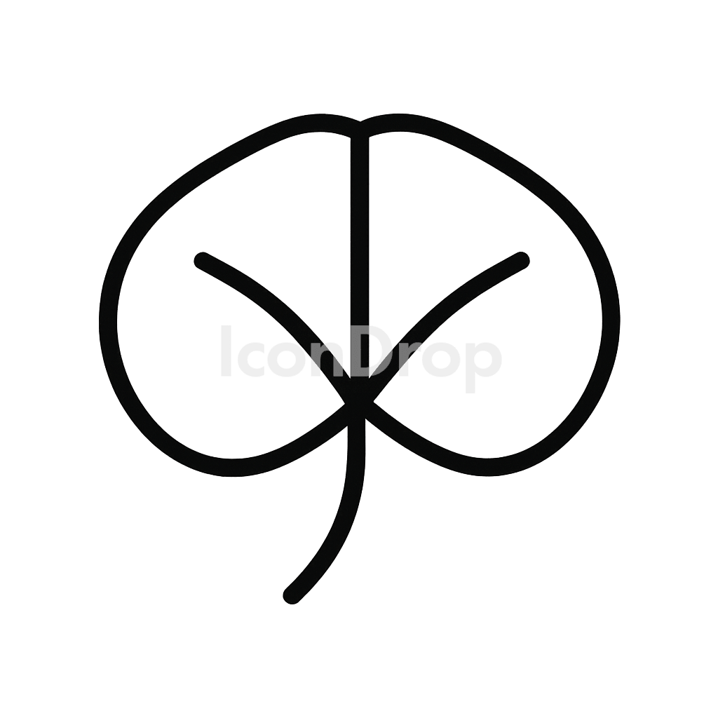 Lotus Leaf Icon Outline