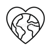 Love Earth Icon Outline
