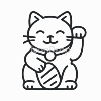 Lucky Cat Icon Outline