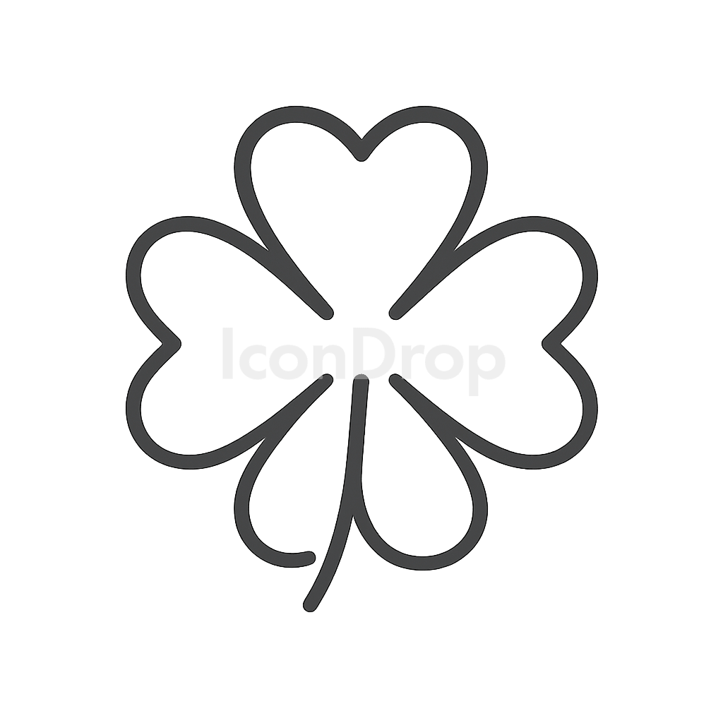 Lucky Leaf Icon Outline
