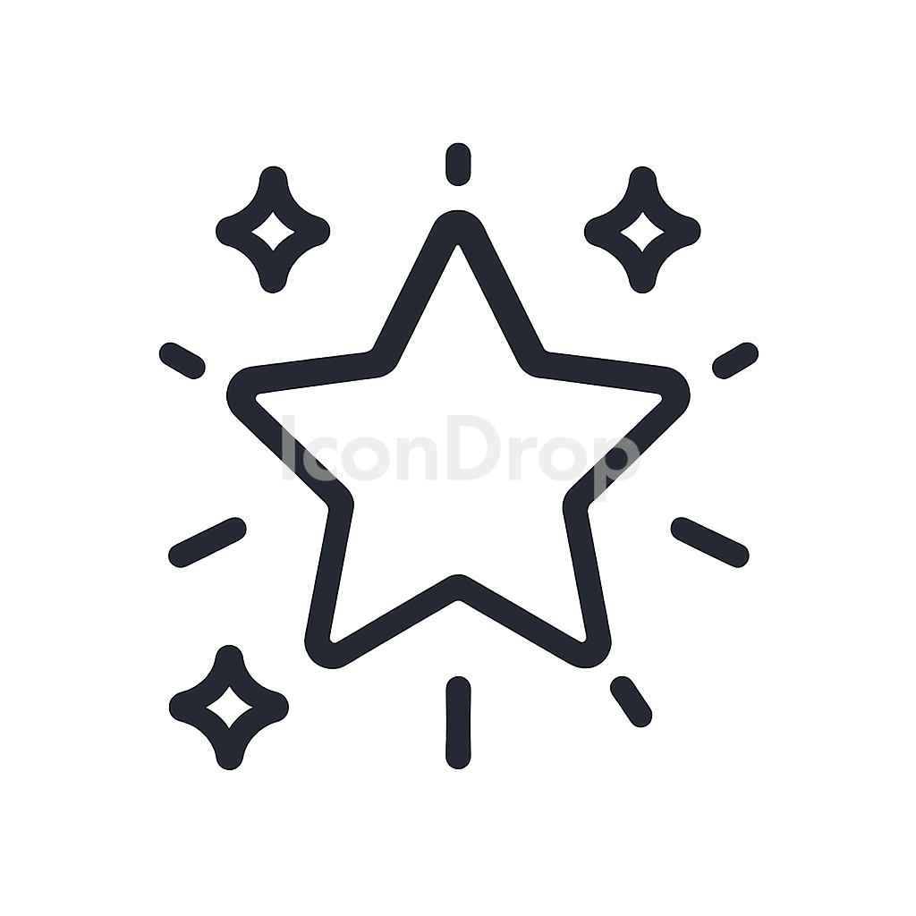 Lucky Star Icon Outline