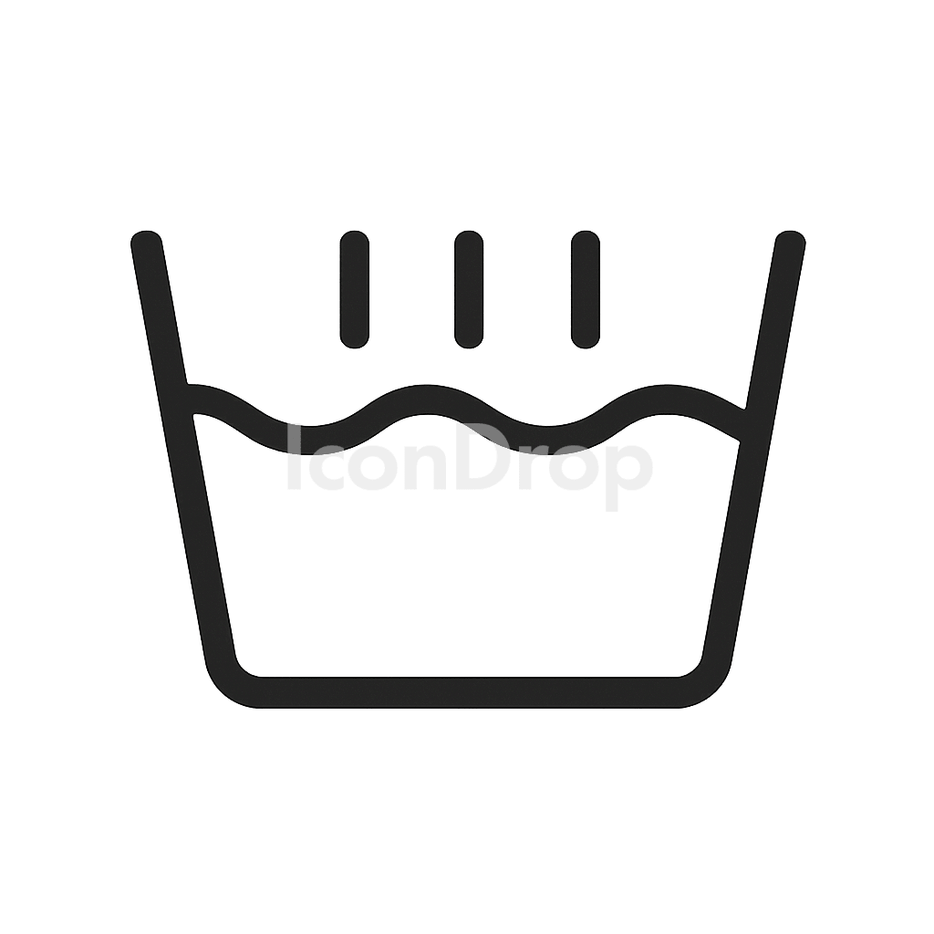 Machine Wash Warm Icon Outline