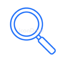 Magnifying Glass Icon Blue Outline