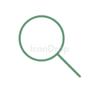 Magnifying Glass Icon Green Outline