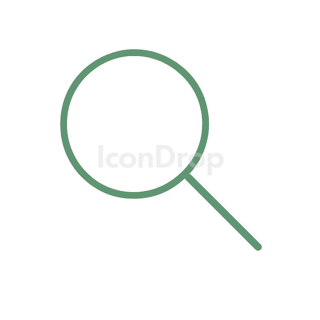 Magnifying Glass Icon Green Outline