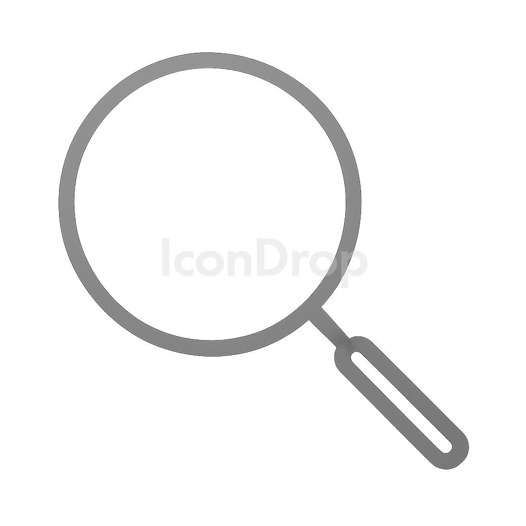 Magnifying Glass Icon Grey Outline