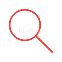 Magnifying Glass Icon Red Outline