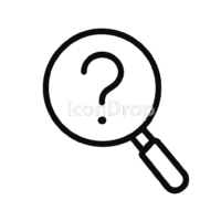 Magnifying Glass With Question Mark Icon Outline