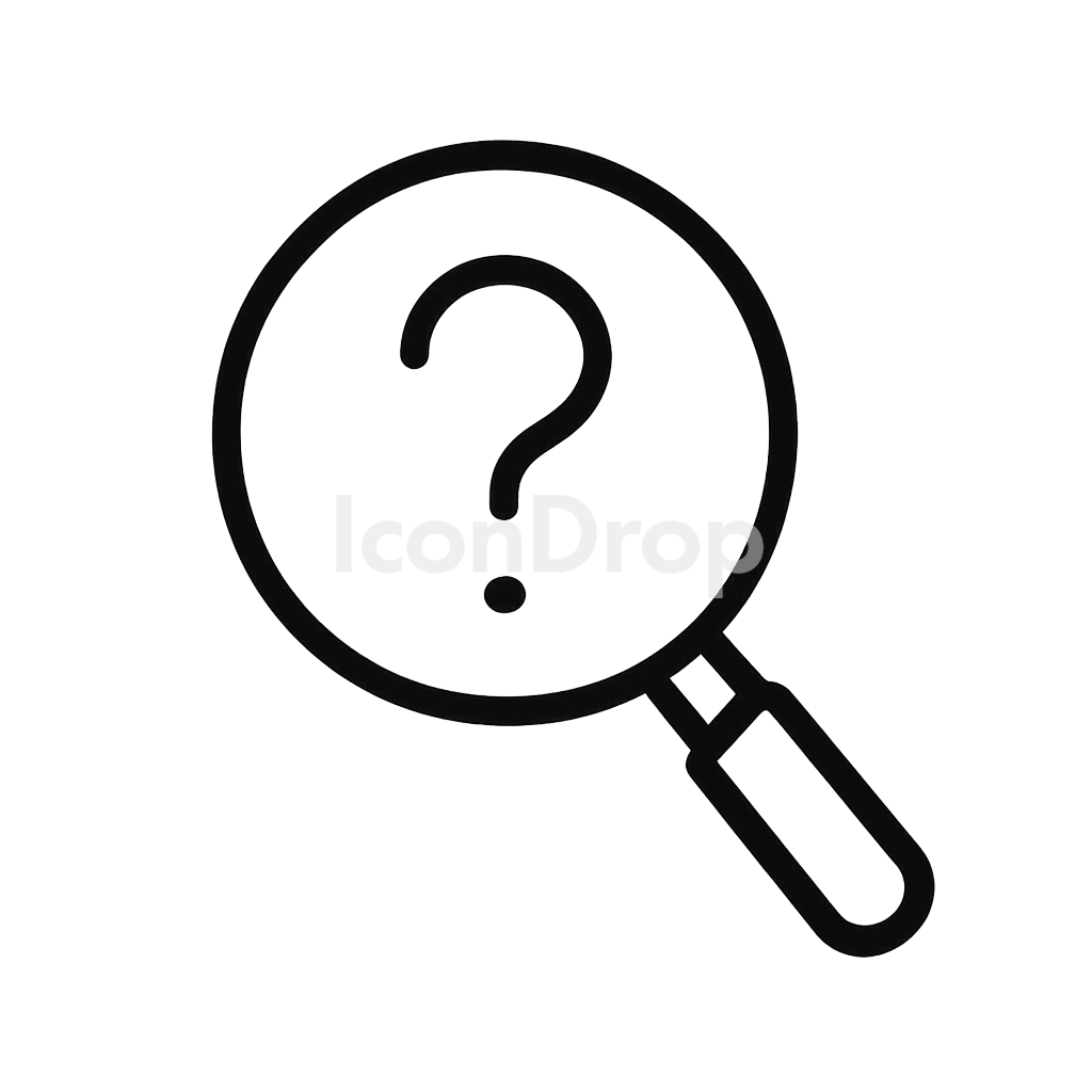 Magnifying Glass With Question Mark Icon Outline